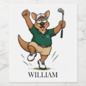 Perfecte kangoeroe Golf Wijn Etiket (Enkel label)
