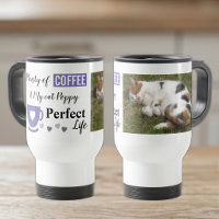 Perfecte kat huisdier en koffie witte paarse foto