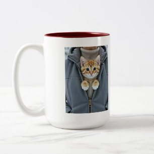 Perfecte kattenmoeder, raak me alsjeblieft niet aa tweekleurige koffiemok