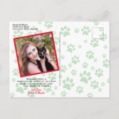 Perfecte kerst grappige kat poot print foto feestdagenkaart (Achterkant)