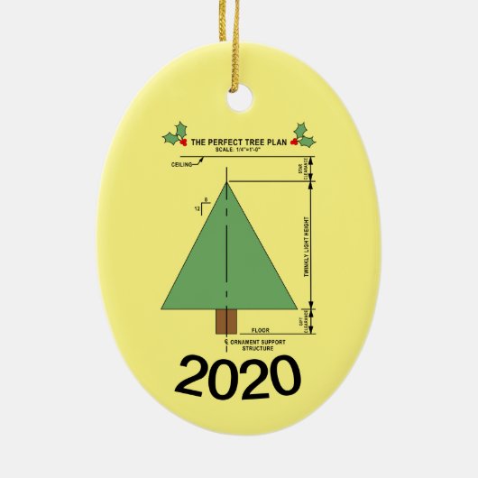 Perfecte kerstboom keramisch ornament (Achterkant)