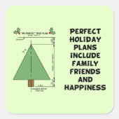 Perfecte kerstboom vierkante sticker (Voorkant)