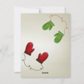 Perfecte kersthandschoenen feestdagenkaart (Achterkant)