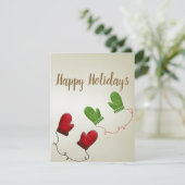 Perfecte kersthandschoenen feestdagenkaart (Staand voorkant)