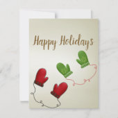 Perfecte kersthandschoenen feestdagenkaart (Voorkant)