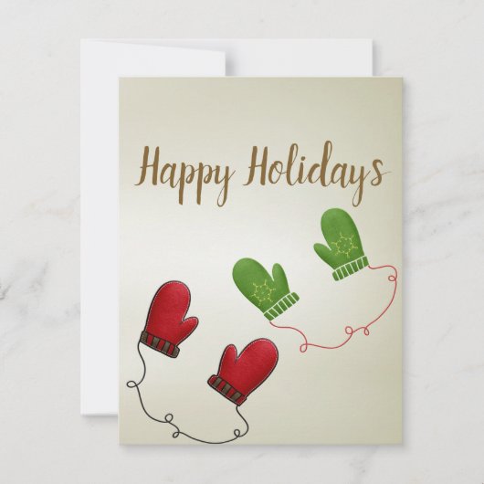 Perfecte kersthandschoenen feestdagenkaart (Voorkant)