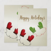 Perfecte kersthandschoenen feestdagenkaart (Voorkant / Achterkant)