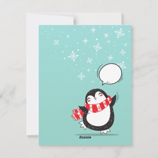 Perfecte kerstpinguïn-kerstkaart feestdagenkaart (Achterkant)