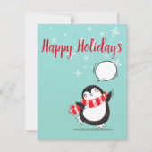 Perfecte kerstpinguïn-kerstkaart feestdagenkaart (Voorkant)