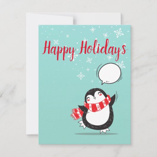 Perfecte kerstpinguïn-kerstkaart feestdagenkaart (Voorkant)