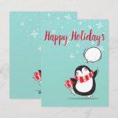 Perfecte kerstpinguïn-kerstkaart feestdagenkaart (Voorkant / Achterkant)