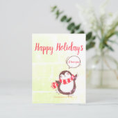 Perfecte kerstpinguïn-kerstkaart feestdagenkaart (Staand voorkant)