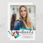 Perfecte kleuren Het Afstuderen van de Foto kondig Kaart (Voorkant / Achterkant)