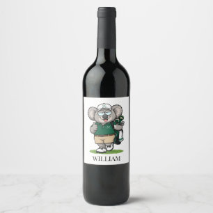 Perfecte Koala Golf Cadeaus Wijn Etiket