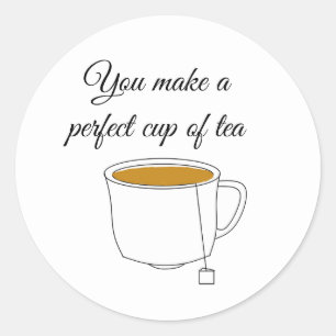 Perfecte Kop Thee Ronde Sticker