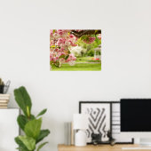 Perfecte landschapsarchitectuur met bloeiende kers poster (Thuiskantoor)