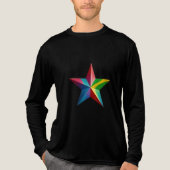 Perfecte lange mouw Tri-Blend T-shirts met ster (Voorkant volledig)