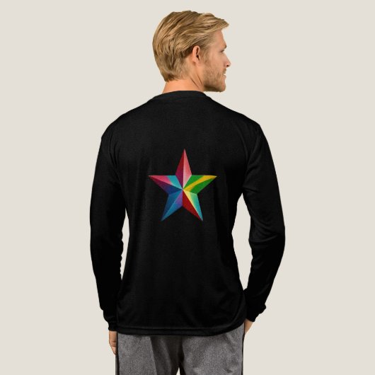 Perfecte lange mouw Tri-Blend T-shirts met ster (Achterkant)