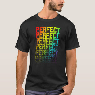 Perfecte Lgbtq+ Rainbow Gay Pride Text Fade Graphi T-shirt