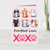 Perfecte Liefde Cute Kattenthema Valentijn Feestdagen Kaart (Voorkant)