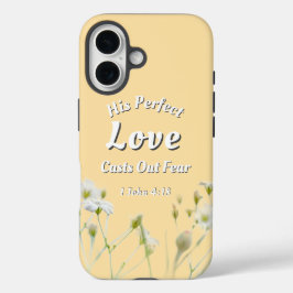 Perfecte Liefde Werpt Angst Af Bloemrijke Bijbelte iPhone 16 Hoesje