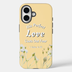 Perfecte Liefde Werpt Angst Af Bloemrijke Bijbelte iPhone 16 Hoesje