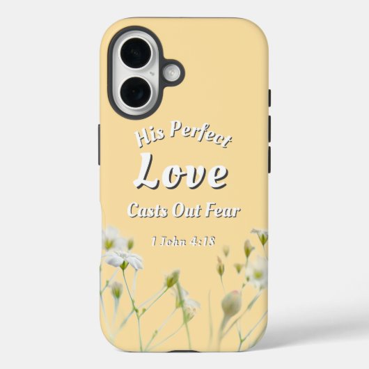 Perfecte Liefde Werpt Angst Af Bloemrijke Bijbelte Case-Mate iPhone Case (Achterkant)