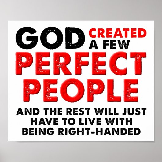 Perfecte linkerhand grappige poster (Voorkant)