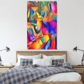Perfecte Llama Ride Abstracte olieverf op doek Canvas Afdruk (Insitu (Slaapkamer))