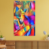Perfecte Llama Ride Abstracte olieverf op doek Canvas Afdruk (Insitu (Woonkamer))