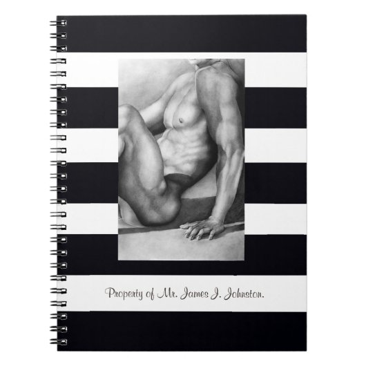 Perfecte Man Borst & Torso Fijne Kunst Houtskool S Notitieboek (Voorkant)