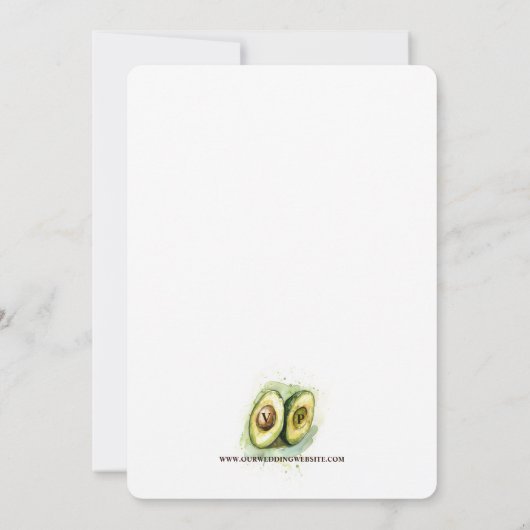 Perfecte Match Avocado Bruiloft Save the Date Kaart (Achterkant)