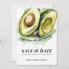 Perfecte Match Avocado Bruiloft Save the Date Kaart