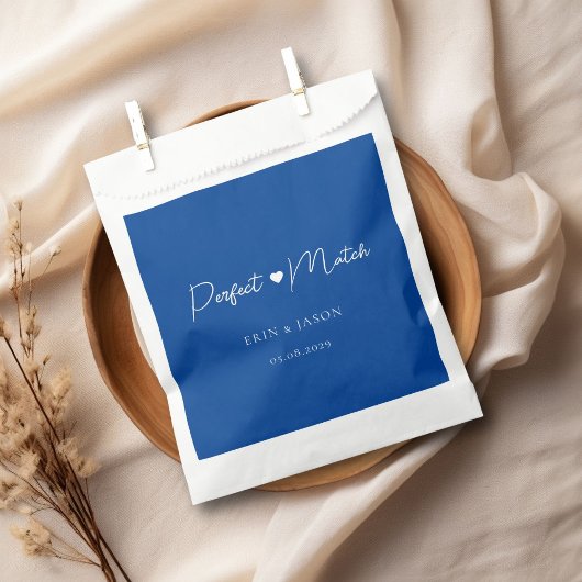 Perfecte match! Blauw, elegant, simpel Bedankzakje