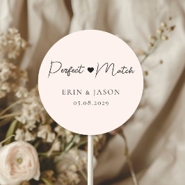 Perfecte match! Blos, Elegant, Simpel Ronde Sticker