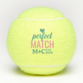 Perfecte Match Douche Bachelorette Huwelijksgunste Tennisballen (Voorkant)