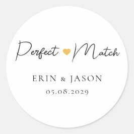 Perfecte match! Elegant, eenvoudig  Ronde Sticker