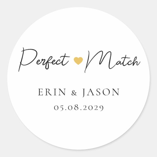 Perfecte match! Elegant, eenvoudig  Ronde Sticker (Voorkant)