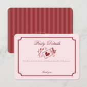 Perfecte Match Gemaakt in de Hemel Roze Feest Deta Informatiekaartje (Voorkant / Achterkant)