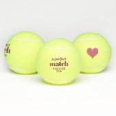Perfecte Match Gepersonaliseerde Bourgondische bru Tennisballen (Multi)