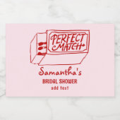 Perfecte Match Handgetekende Kokette Bruidsdouche Sparkling Wijnetiket (Enkel label)