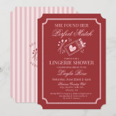 Perfecte Match in de Hemel Rood Ondergoed Douche Kaart (Voorkant / Achterkant)