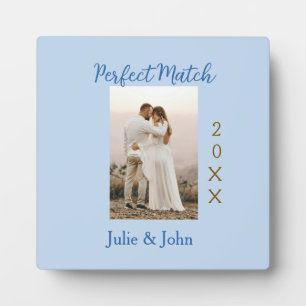perfecte match koppel foto jaar naam blauwe trendy fotoplaat