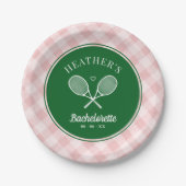 Perfecte Match Laatste Swing Tennis Bachelorette Papieren Bordje (Voorkant)