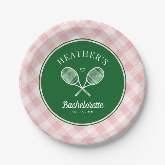 Perfecte Match Laatste Swing Tennis Bachelorette Papieren Bordje (Voorkant)
