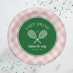 Perfecte Match Laatste Swing Tennis Bachelorette Papieren Bordje<br><div class="desc">Leuk Tennis thema strand feest! Onderdeel van een heel collectie!</div>