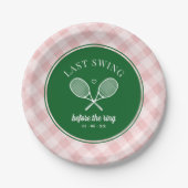 Perfecte Match Laatste Swing Tennis Bachelorette Papieren Bordje (Voorkant)