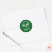 Perfecte Match Laatste Swing Tennis Bachelorette Ronde Sticker (Envelop)