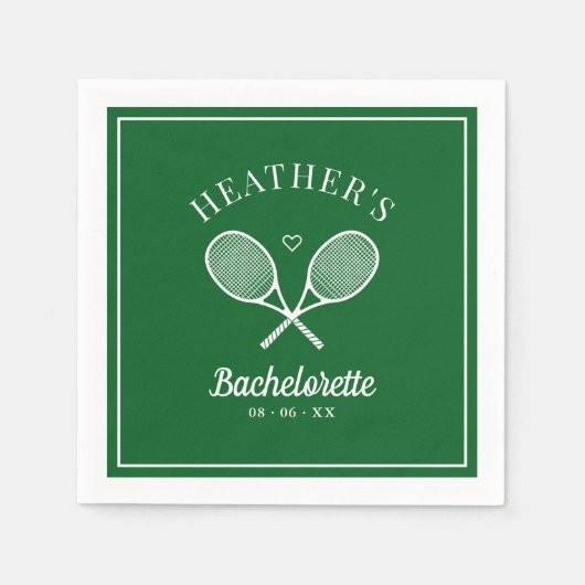 Perfecte Match Laatste Swing Tennis Bachelorette Servet (Voorkant)