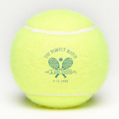 Perfecte match Moderne bruiloft gunst Tennisballen (Achterkant)